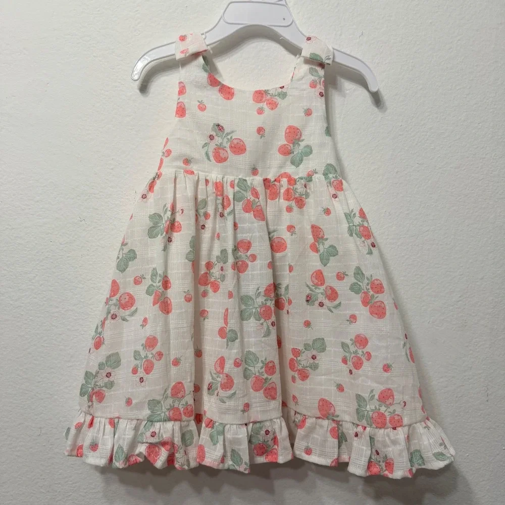 Cynthia Rowley Girls Strawberry Print Dress with Matching Backpack Set 2T NWT